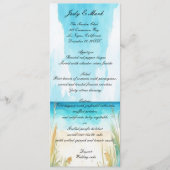 Waterverf Blue Ocean Beach Wedding Menu (Voorkant)