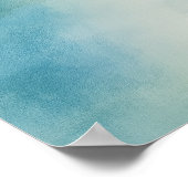 Waterverf Blue Ocean Beach Wedding Welkomstbord Poster (Hoek)