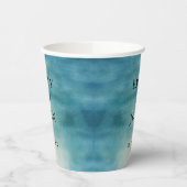 Waterverf Blue Ocean Sand Beach bruiloft Papieren Bekers (Links)