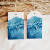 Waterverf Blue Ocean Wave Bruiloft Dank u Favor Cadeaulabel