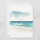 Waterverf Blue Ocean Wedding Rehearsal Dinner Aankondiging (Achterkant)