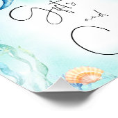 Waterverf Blue Ocean Zee Baby shower Geschenken Te Foto Afdruk (Hoek)