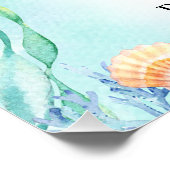 Waterverf Blue Ocean Zee Baby shower Welkom Perfect Poster (Hoek)