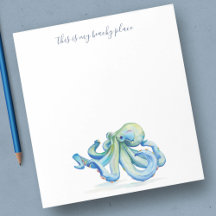Waterverf Blue Octopus Personalized Stationery