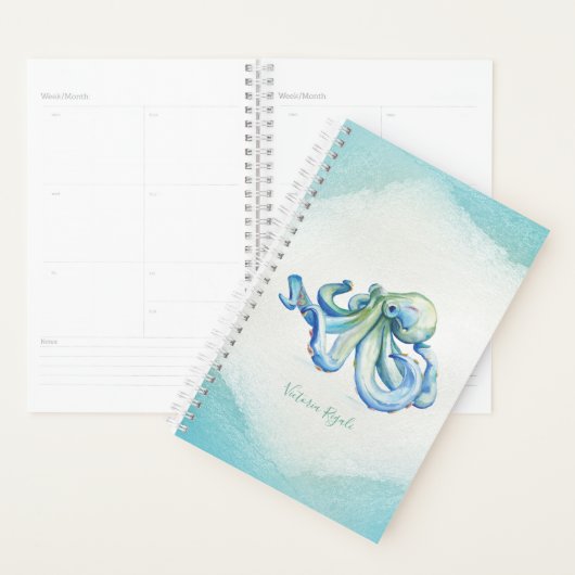 Waterverf Blue Octopus Planner (Display)