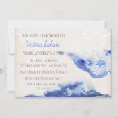 Waterverf Blue Ombre Baby Shower Uitnodigingen (Voorkant)