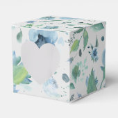 Waterverf Blue op Light Grey Floral Bedankdoosjes (Voorkant Zijde)