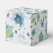 Waterverf Blue op Light Grey Floral Bedankdoosjes (Achterkant)