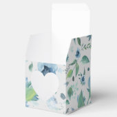 Waterverf Blue op Light Grey Floral Bedankdoosjes (Geopend)