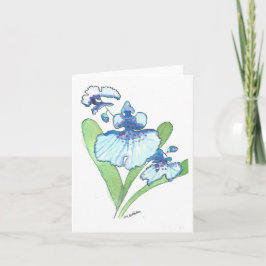 Waterverf Blue Orchid Wenskaart w/envelop Kaart