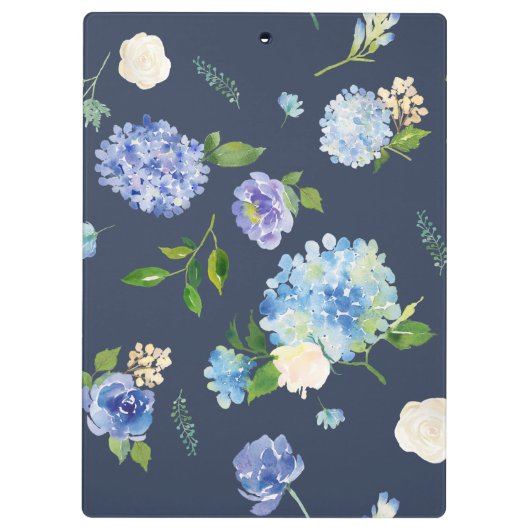 Waterverf Blue & Paars Hydrangeas Persoonlijk Klembord (Achterkant)