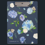 Waterverf Blue & Paars Hydrangeas Persoonlijk Klembord<br><div class="desc">Een vrouwelijk en elegant klembord met blauwe en paarse waterverf hydrangeas. Pas dit klembord aan door uw eigen details toe te voegen.</div>