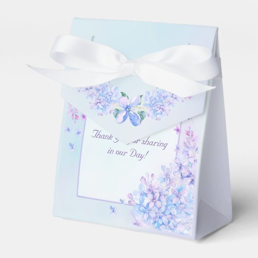 Waterverf Blue Paars Lila Flower Favor Box Bedankdoosjes (Voorkant Zijde)
