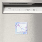 Waterverf Blue Paars Lila Flower Magnet (Insitu (Vaatwasser))