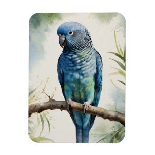 Waterverf Blue Parakeet Eucalyptus Tree Flexible Magneet
