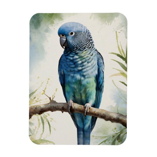 Waterverf Blue Parakeet Eucalyptus Tree Flexible Magneet (Verticaal)