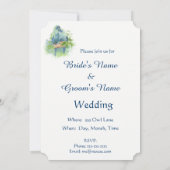 Waterverf Blue Parrot Tropical Bird Wedding Kaart (Achterkant)