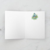 Waterverf Blue Parrot Tropical Weddenschap Harteli Bedankkaart (Binnen)