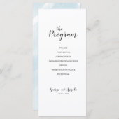 Waterverf blue Party-programma's Programmakaart (Voorkant / Achterkant)