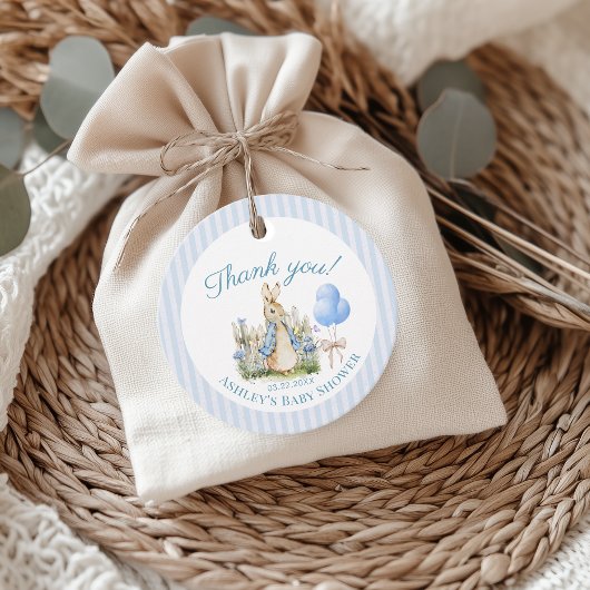 Waterverf Blue Peter Rabbit Baby shower Boy Bedankjes Labels