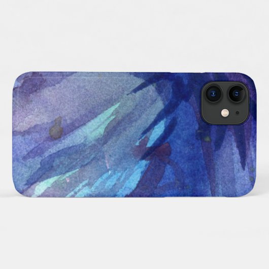 Waterverf Blue Phone iPhone Case (Achterkant (horizontaal))