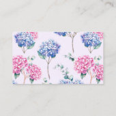 Waterverf Blue & Pink Hydrangea Weddenschap Regist Informatiekaartje (Achterkant)