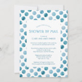 Waterverf Blue Polka Dot Baby shower per post Kaart (Voorkant)