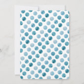 Waterverf Blue Polka Dot Drive by Baby shower Kaart (Achterkant)