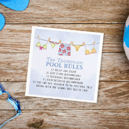 Waterverf Blue Pool Rules Custom Servet