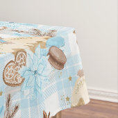 Waterverf Blue Pset-kerstkoekjes en pudding Tafelkleed (Voorbeeld)