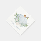 Waterverf Blue Pumpkin Autumn Baby shower Servet (Hoek)