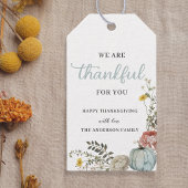 Waterverf Blue Pumpkin Thanksgiving Dankbaar Cadeaulabel