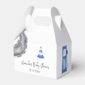 Waterverf Blue Race Car Baby shower Bedankdoosjes (Achterkant)