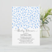 Waterverf Blue Raindrops Boys Baby shower Kaart (Staand voorkant)