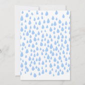 Waterverf Blue Raindrops Boys Baby shower Kaart (Achterkant)