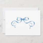 Waterverf Blue Ribbon Baby shower Invitation Kaart (Achterkant)
