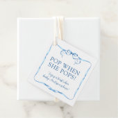 Waterverf Blue Ribbon Pop als ze Poppen Bedankjes Labels (In situ)