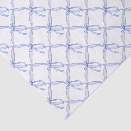 Waterverf Blue Ribbons en Bows Tissuepapier (Detail)