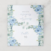 Waterverf Blue Rozen Place Card Plaatskaartje (Buitenkant ongevouwen)