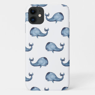 Waterverf Blue schattige walvis. Zeedieren Case-Mate iPhone Case