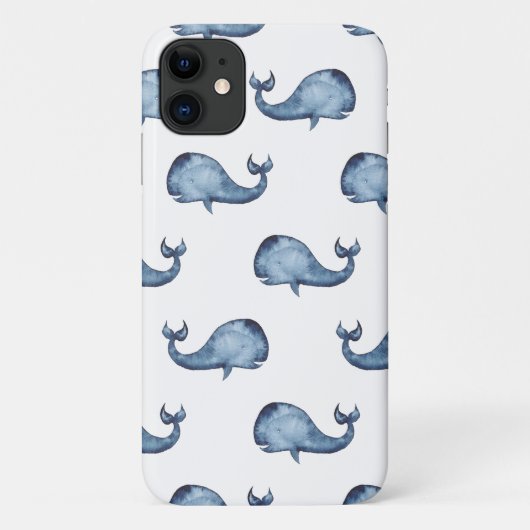 Waterverf Blue schattige walvis. Zeedieren Case-Mate iPhone Case (Achterkant)