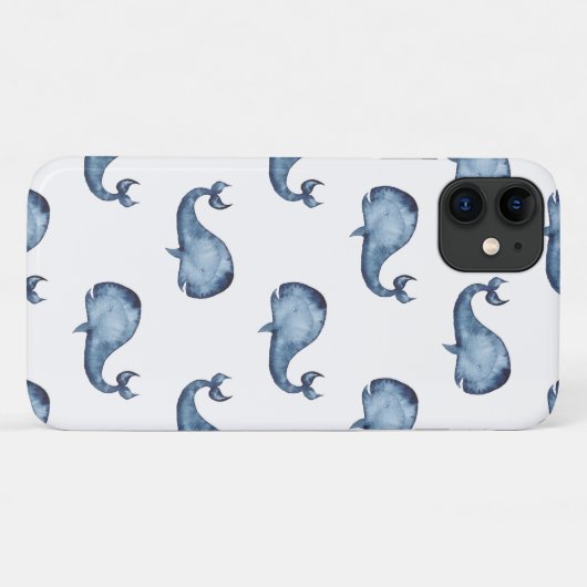 Waterverf Blue schattige walvis. Zeedieren Case-Mate iPhone Case (Achterkant (horizontaal))