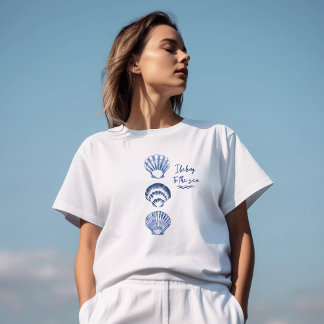 Waterverf Blue Seashell T-shirt