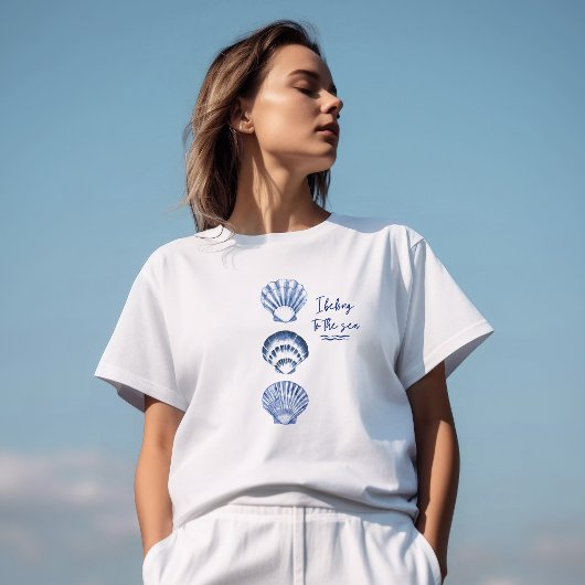 Waterverf Blue Seashell T-shirt