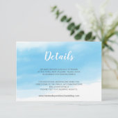Waterverf Blue Seaside Wedding Detail Informatiekaartje (Staand voorkant)