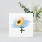 Waterverf Blue Sky en Yellow Sunflower Art Kaart (Staand voorkant)