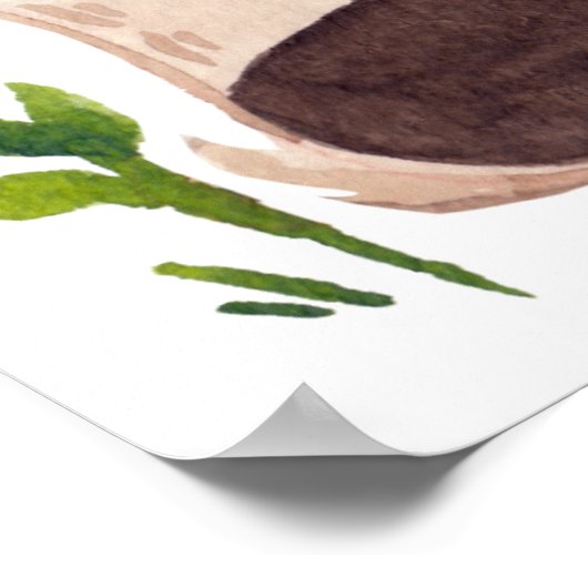 Waterverf Blue Sky Panda Beer & Cub Quote Nursery Poster (Hoek)