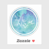 Waterverf Blue Smith Lake Simple Sticker (Vel)