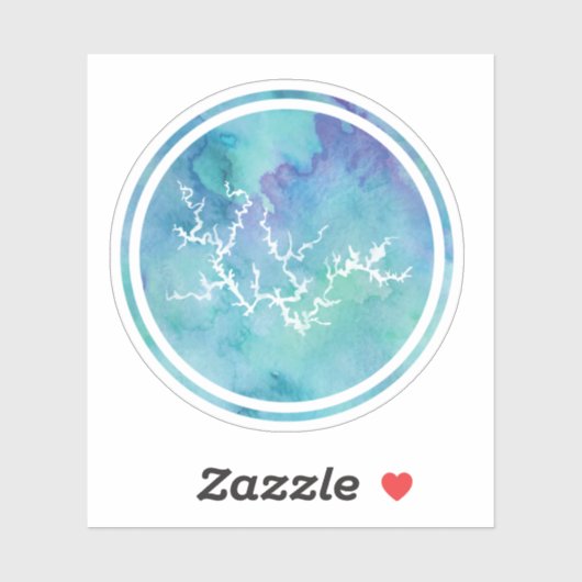 Waterverf Blue Smith Lake Simple Sticker (Vel)