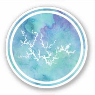 Waterverf Blue Smith Lake Simple Sticker